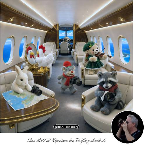 In einem ihrer vielen VIP-Jets 2