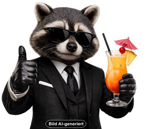 Waschbär links