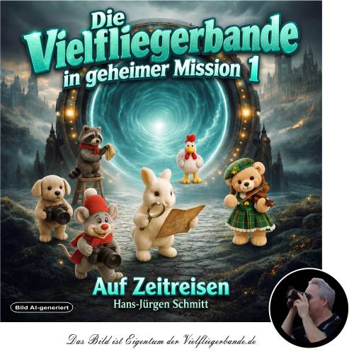 KI-generiertes Bild - Die Vielfliegerbande - In geheimer Mission 1 - Auf Zeitreisen